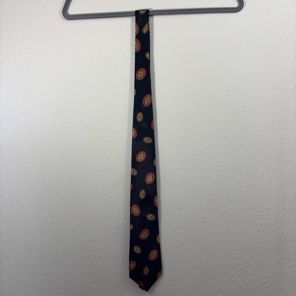 Christian Dior Sophisticated Black and Gold Silk Tie Formal Career - Picture 6 of 8